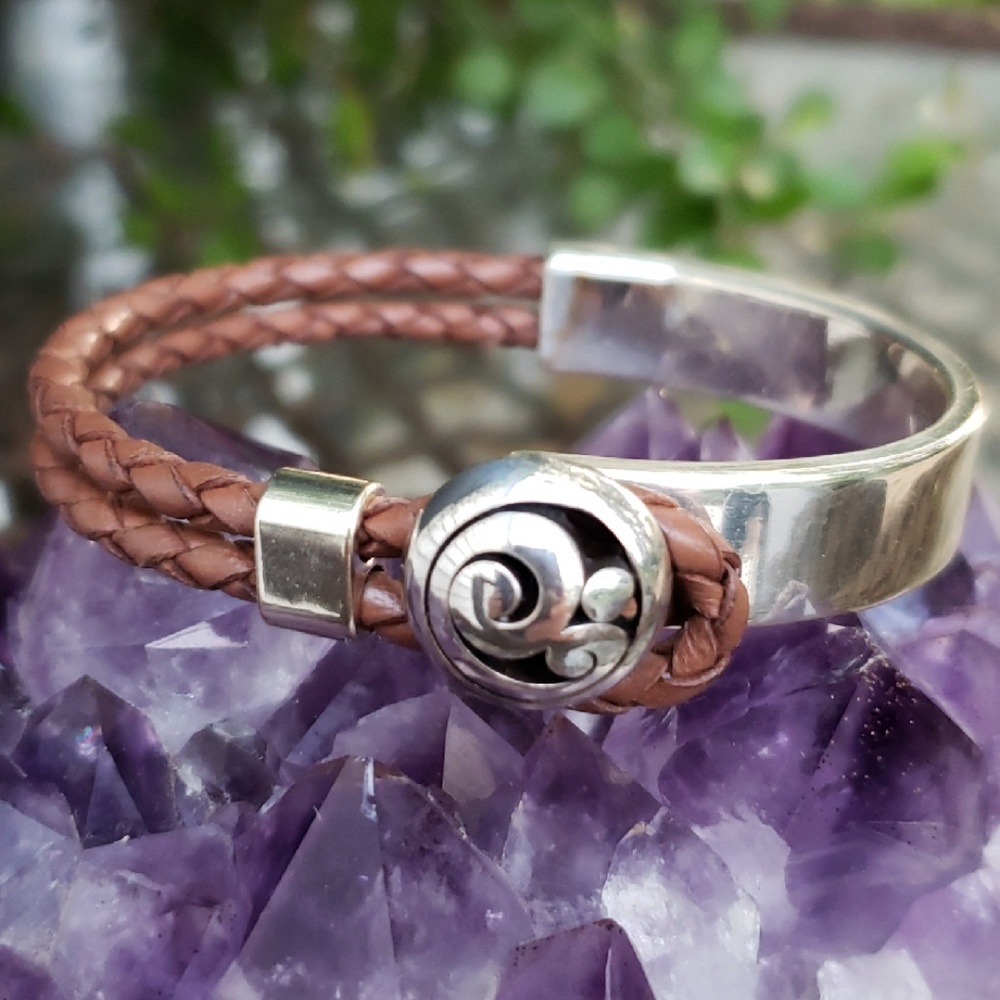 Brighton Leather & Silver Bracelet